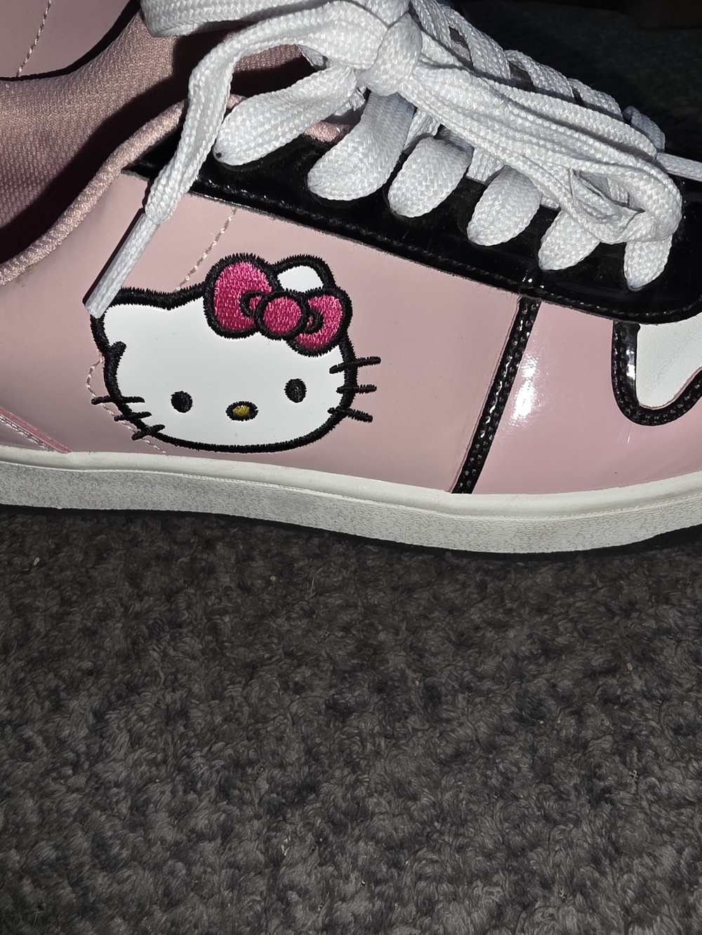 Hello Kitty Pink and White Sneakers with Black Trim
